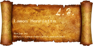 Lamos Henrietta névjegykártya